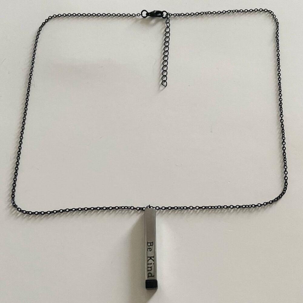 Hidden Message ~ Be Kind… of a B*tch Black & Silver Stainless Steel Necklace
